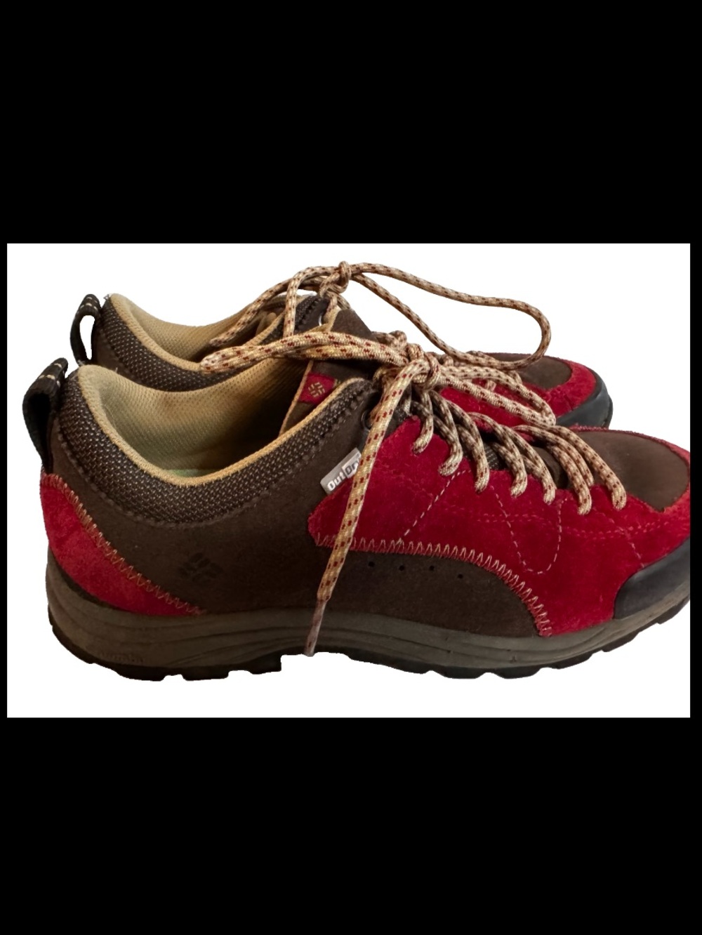 COLUMBIA Cascara Plus Lo Out Dry Hiking Shoes Red Brown Suede Mens 7.5 UNISEX
